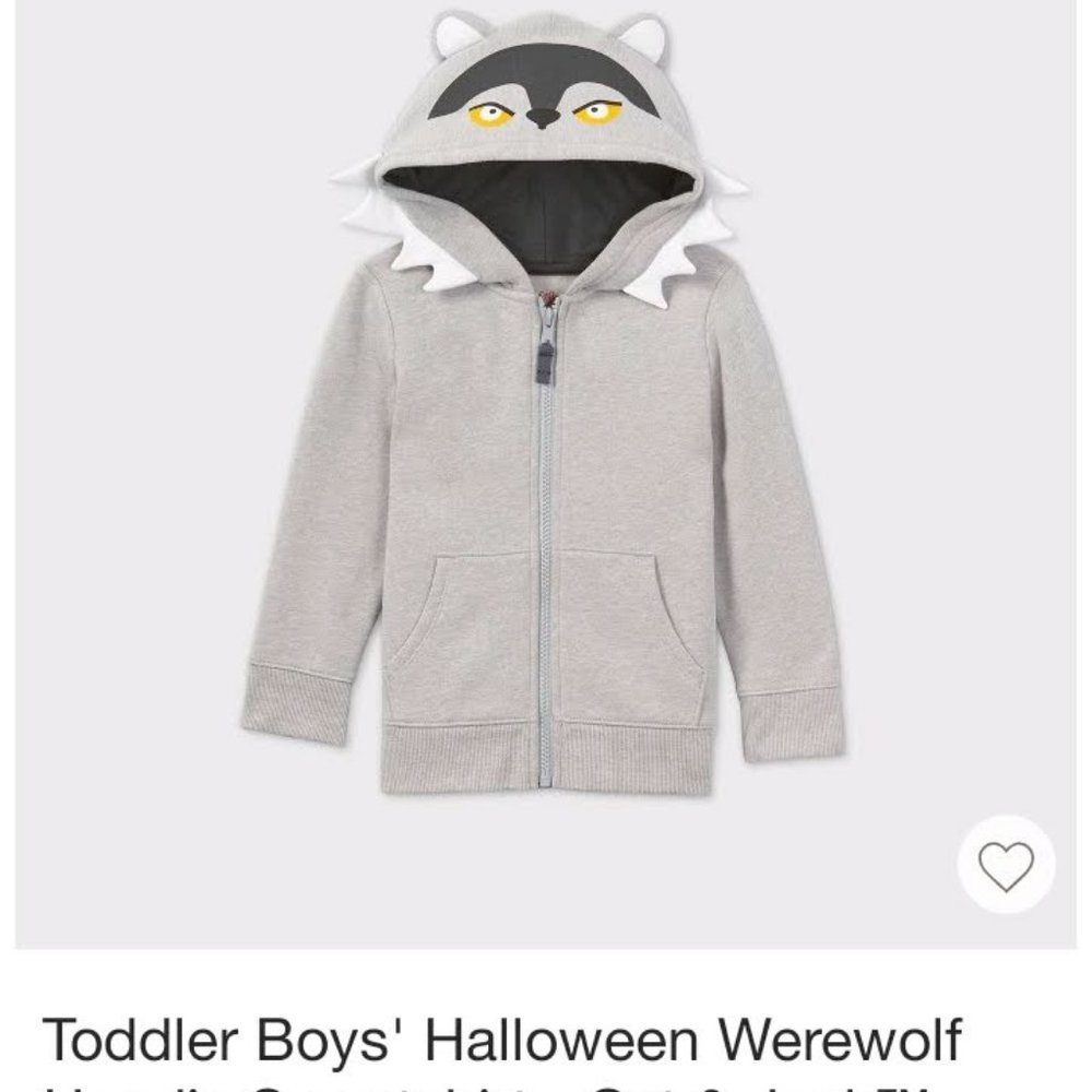 Toddler Boys' Halloween Werewolf Hoodie- 12mos